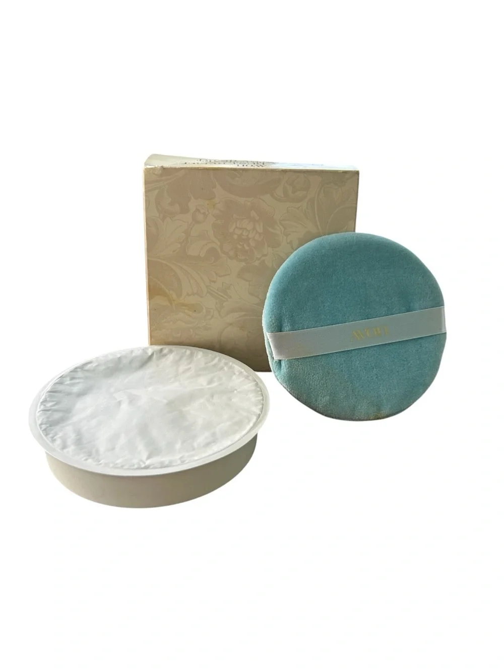 VTG NEW Avon Here's My Heart Beauty Dust Refill with Puff in Box 6 oz READ